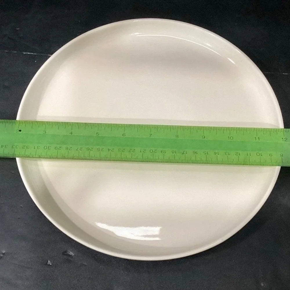 Dowan‎ Cream Dinner Plates, Set of 2, Green Underside, Replacement Dinnerware